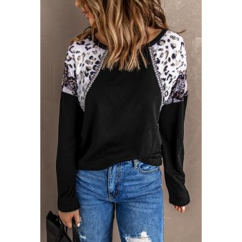 Azura Exchange Leopard Snakeskin Print Long Sleeve Top - S