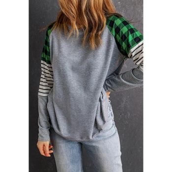 Azura Exchange Stripe Splicing Long Sleeve Top - M