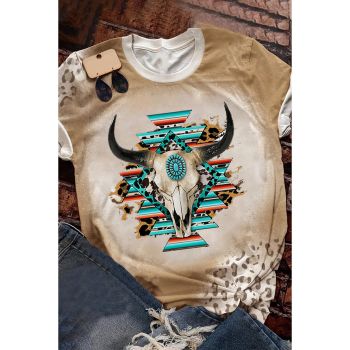 Azura Exchange Western Aztec Print Crewneck T-Shirt - L