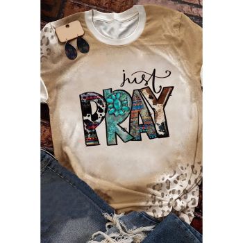 Azura Exchange Pray Western Fashion Leopard Bleached Tee - L