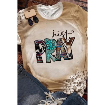 Azura Exchange Pray Western Fashion Leopard Bleached Tee - XL