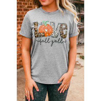 Azura Exchange Pumpkin Leopard T-Shirt - Love Fall Yall - 2XL