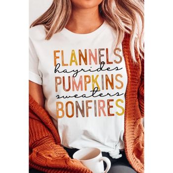 Azura Exchange Pumpkins Bonfires Letter Graphic Tee - L