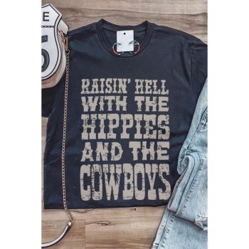 Azura Exchange Hippies And The Cowboys Graphic Tee - L