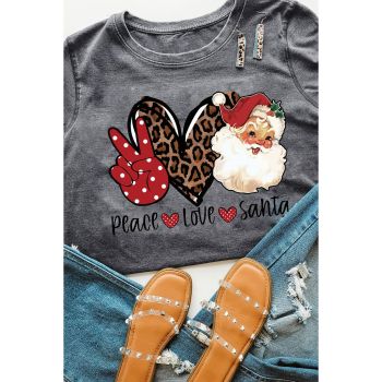 Azura Exchange Peace Love Santa Graphic Tee - 2XL