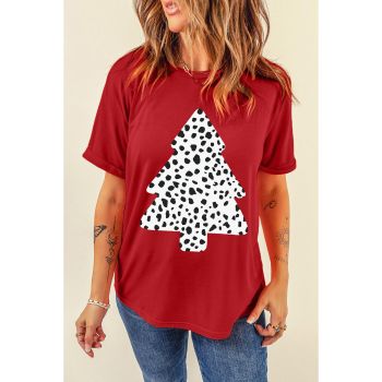 Azura Exchange Leopard Christmas Tree Graphic Tee - S