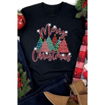 Azura Exchange Christmas Tree Pattern Graphic Tee - L