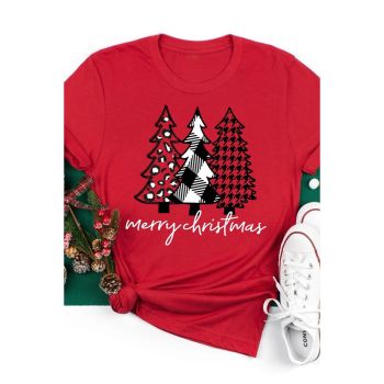 Azura Exchange Merry Christmas Trees Graphic Print T-Shirt - S