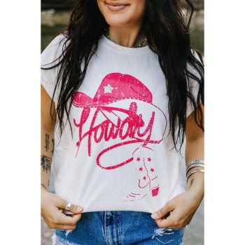 Azura Exchange Rhinestone Howdy Graphic Tee - L