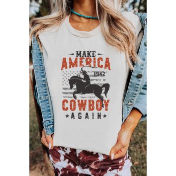 Azura Exchange Cowboy Graphic Print Crew Neck T-Shirt - L