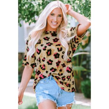 Azura Exchange Loose Leopard Print T-Shirt - L