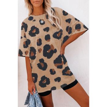 Azura Exchange Leopard Print Loose T-Shirt - L