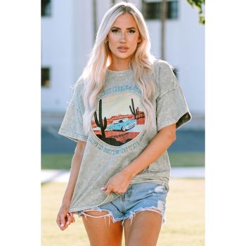 Azura Exchange Mineral Wash Graphic Tee - L