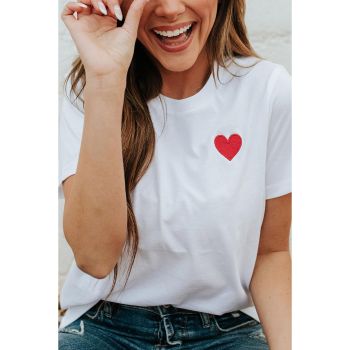 Azura Exchange Embroidered Heart Pattern T-Shirt - 2XL