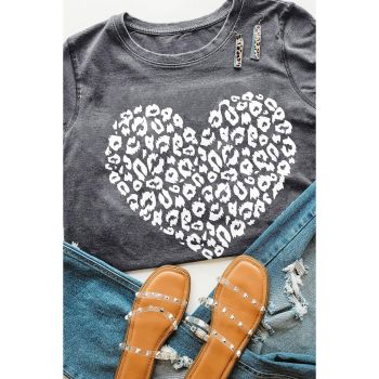 Azura Exchange Leopard Kiss Print Valentines Heart Graphic Tee - 2XL