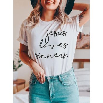 Azura Exchange Jesus Loves Sinners Funny T-Shirt - S