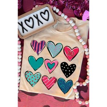 Azura Exchange Valentines Multi Pattern Heart Print T-Shirt - 2XL