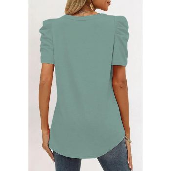 Azura Exchange Puff Sleeve V-Neck T-Shirt - M