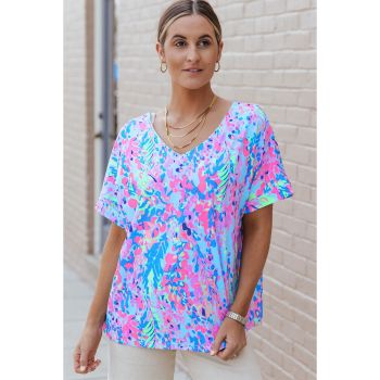 Azura Exchange Floral Print Oversized T-Shirt - L