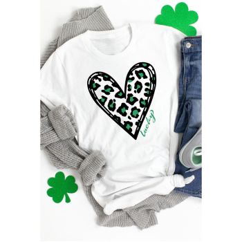 Azura Exchange Leopard Heart Print St Patricks Day T Shirt - 2XL