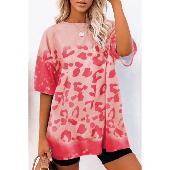 Azura Exchange Leopard Bleached Casual T-Shirt - L