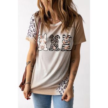 Azura Exchange Easter Bunny Leopard Bleached Print Graphic Tee - L