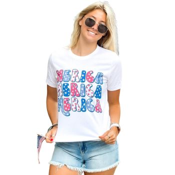 Azura Exchange Graphic Tee with MERICA Flag Element - M