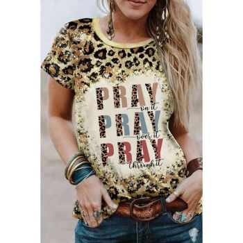 Azura Exchange PRAY Print Bleached T-shirt - L