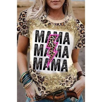 Azura Exchange Lightning Graphic Leopard Dyed T Shirt - M