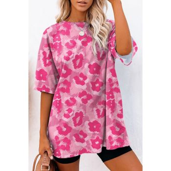 Azura Exchange Leopard Print Oversized T-Shirt - L