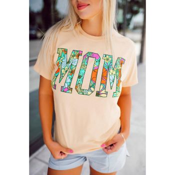 Azura Exchange Floral Letter Print T Shirt - M