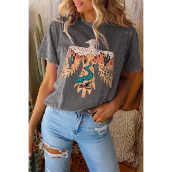 Azura Exchange Skull Bird Print Short Sleeve Tee - L