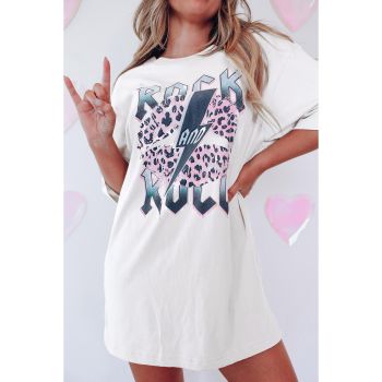 Azura Exchange Leopard Lip Lightning Oversized Graphic Tee - L