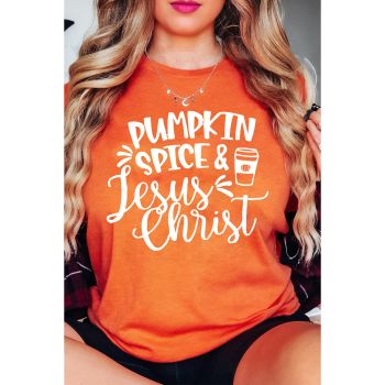 Azura Exchange PUMPKIN SPICE & Jesus Christ Graphic T-shirt - 2XL