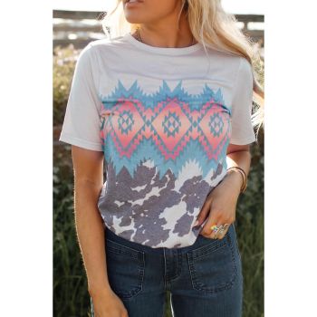 Azura Exchange Aztec Geometric Print T-shirt - S