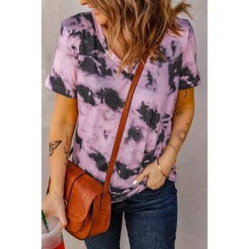 Azura Exchange V Neck Tie-dye T-shirt - L