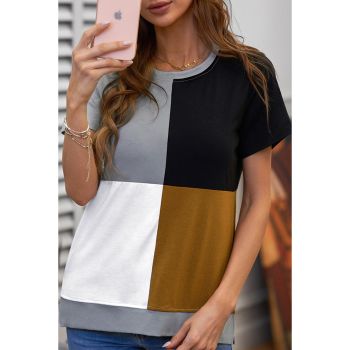 Azura Exchange Luxury Colorblock T-Shirt with Slits. - L