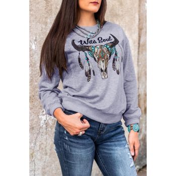 Azura Exchange Wild Soul Western Graphic Print Sweatshirt - 2XL