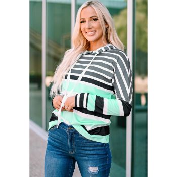 Azura Exchange Striped Drawstring Long Sleeve Hoodie - 2XL