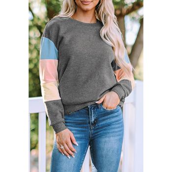 Azura Exchange Long Sleeve Colorblock Sweatshirt - L