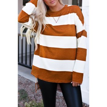 Azura Exchange Drop Shoulder Striped Sweatshirt - 2XL