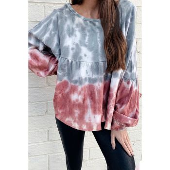 Azura Exchange Bishop Sleeve Tie Dye Sweatshirt - M