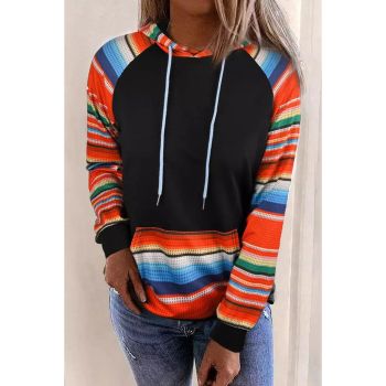 Azura Exchange Striped Patchwork Kangaroo Pocket Hoodie - 2XL