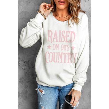 Azura Exchange RAISED ON 90S COUNTRY Print Pullover Sweatshirt - L