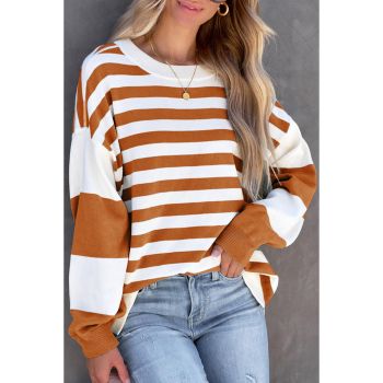 Azura Exchange Drop Shoulder Striped Pullover Sweatshirt - 2XL