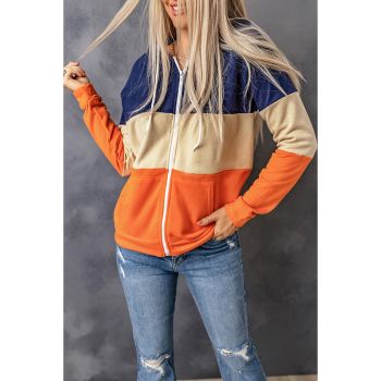 Azura Exchange Color Block Splicing Drawstring Hoodie - 2XL