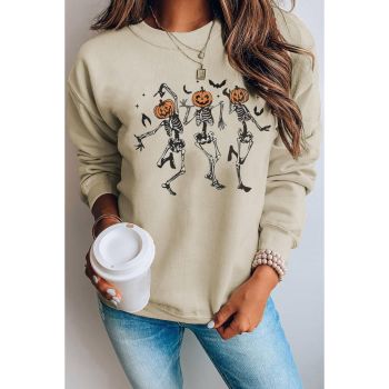 Azura Exchange Pumpkin Skull Graphic Crew Neck Sweatshirt - 2XL