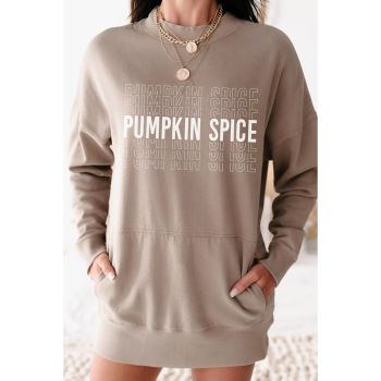 Azura Exchange Pumpkin Spice Print Sweatshirt Dress - L