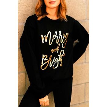 Azura Exchange Merry & Bright Print Sweatshirt - L