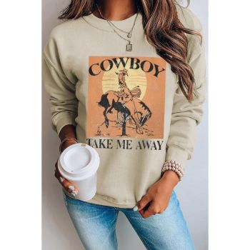 Azura Exchange Cowboy Take Me Away Graphic Print Pullover Sweatshirt - 2XL